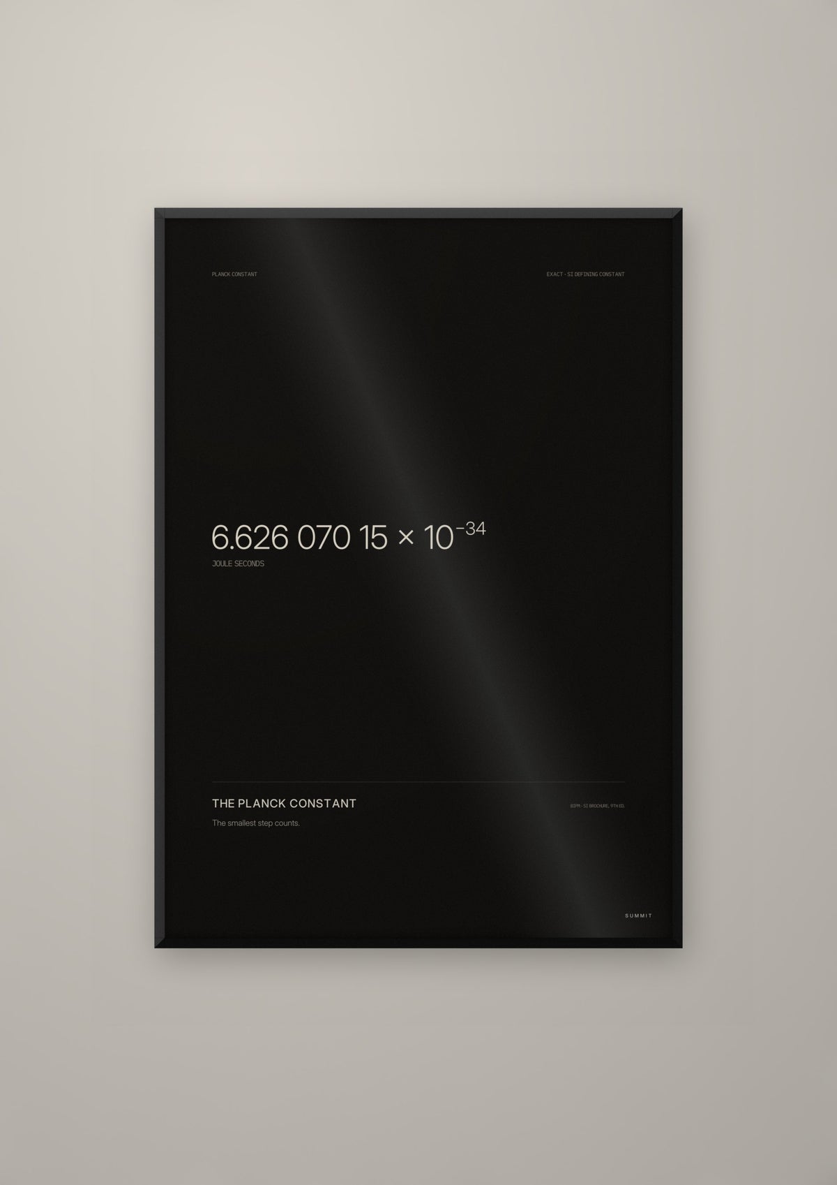 The Planck Constant in a black frame