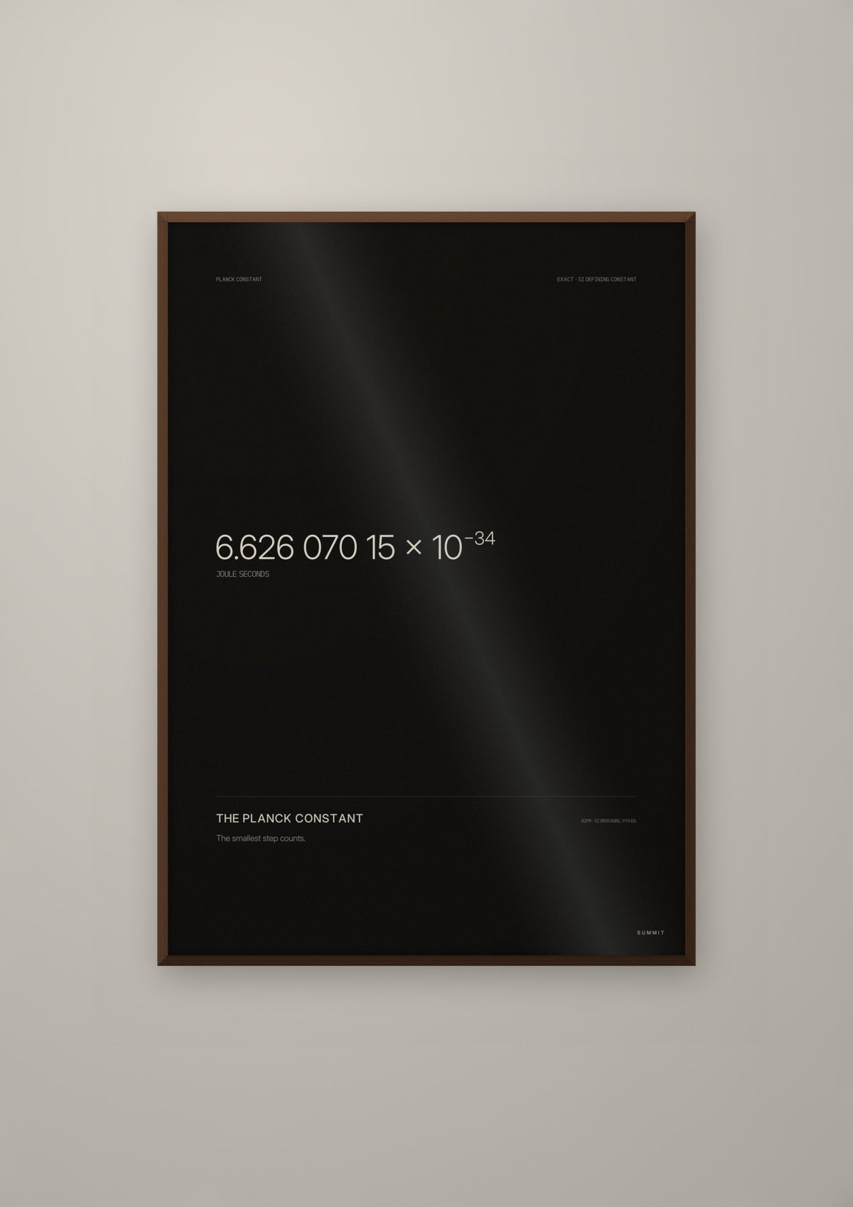 The Planck Constant in a dark wood frame