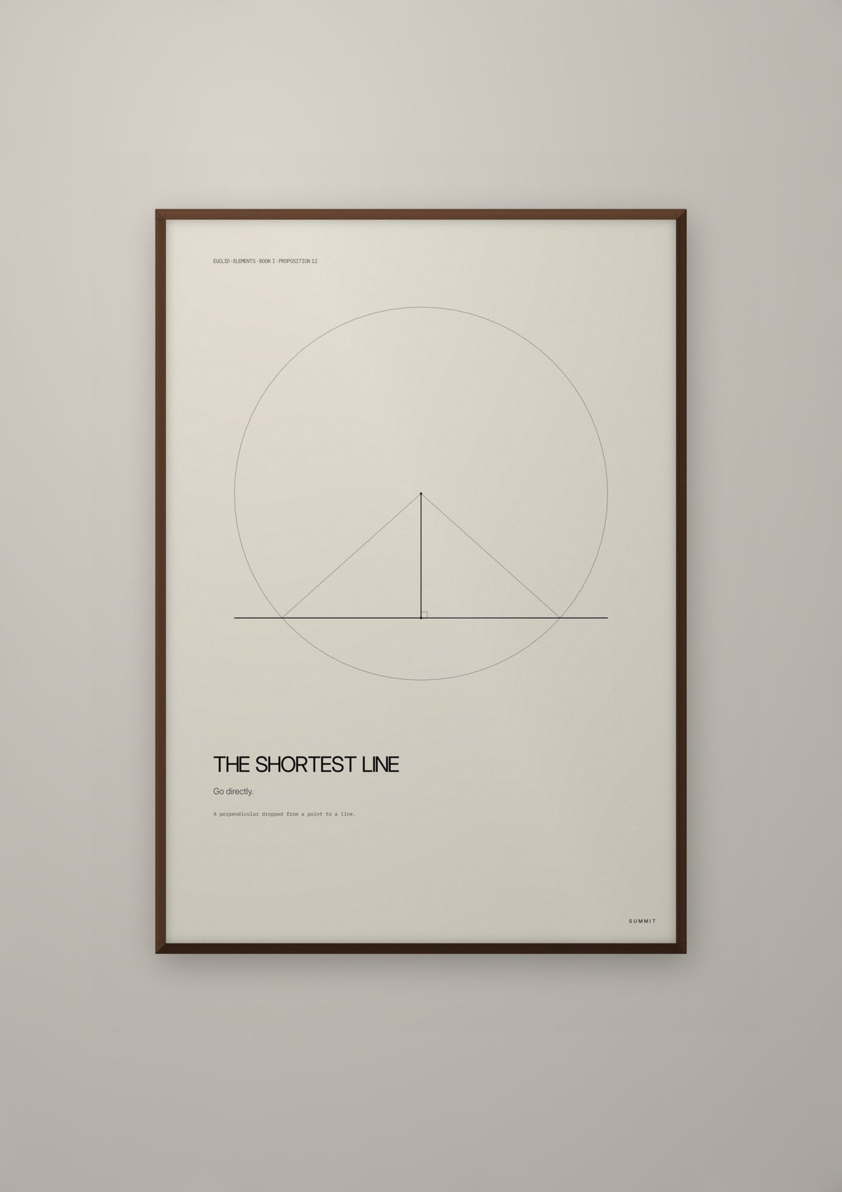 The Shortest Line in a dark wood frame