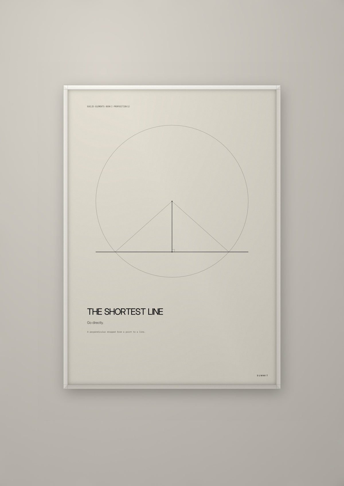 The Shortest Line in a white frame