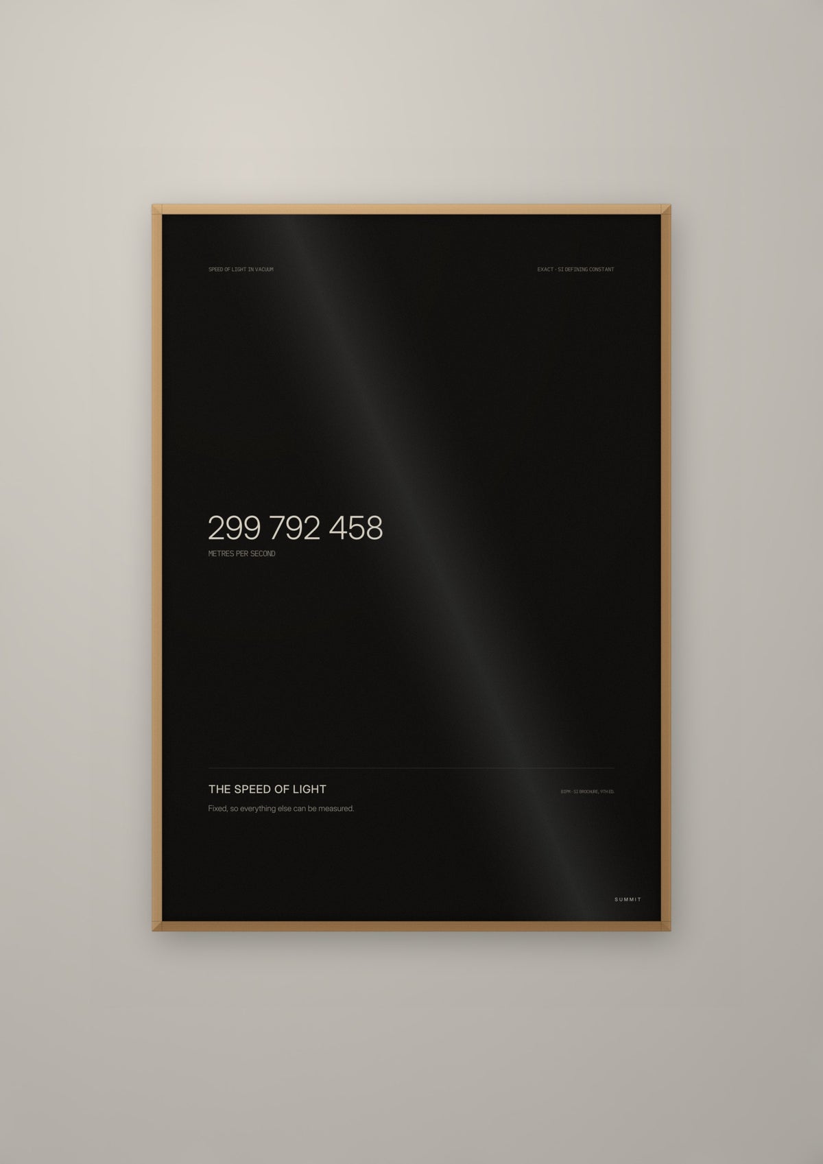 The Speed of Light in a natural wood frame