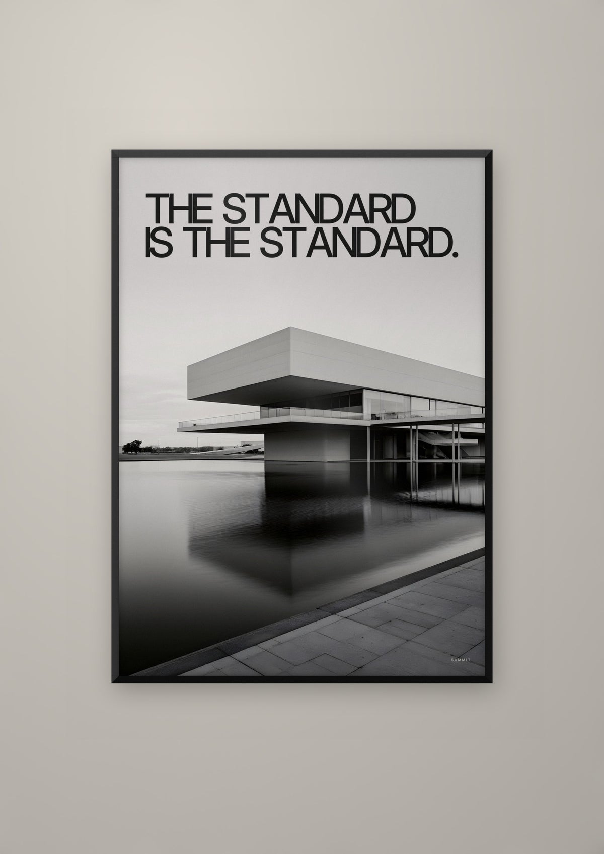 The Standard in a black frame