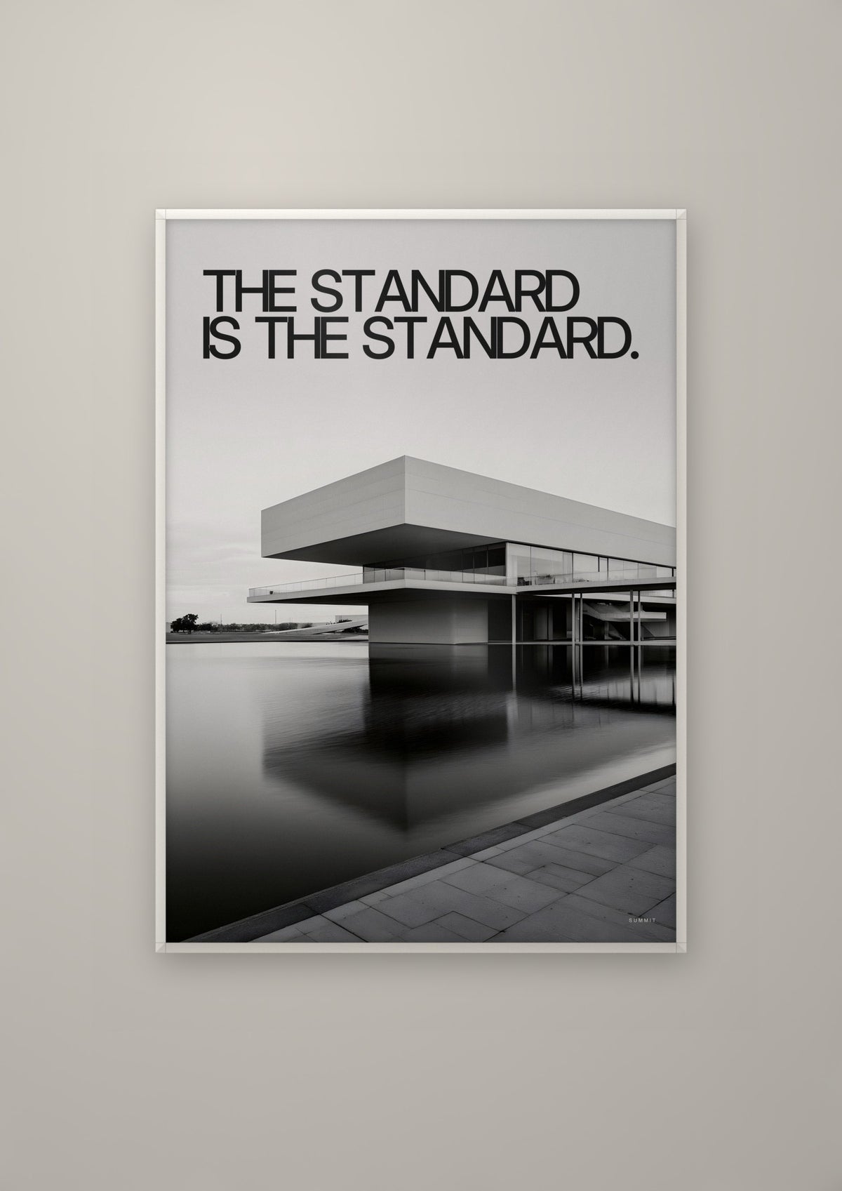 The Standard in a white frame
