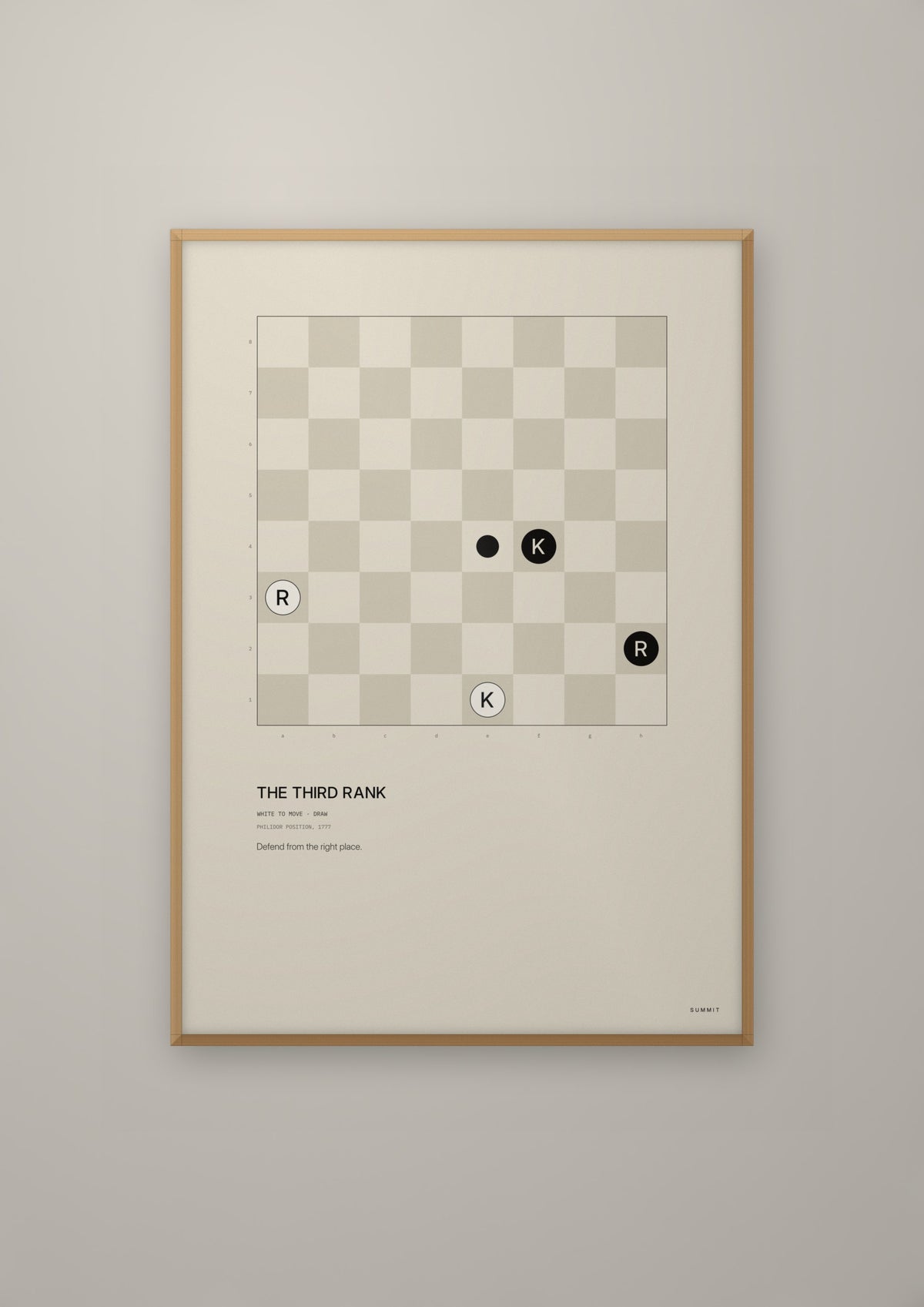 The Third Rank in a natural wood frame