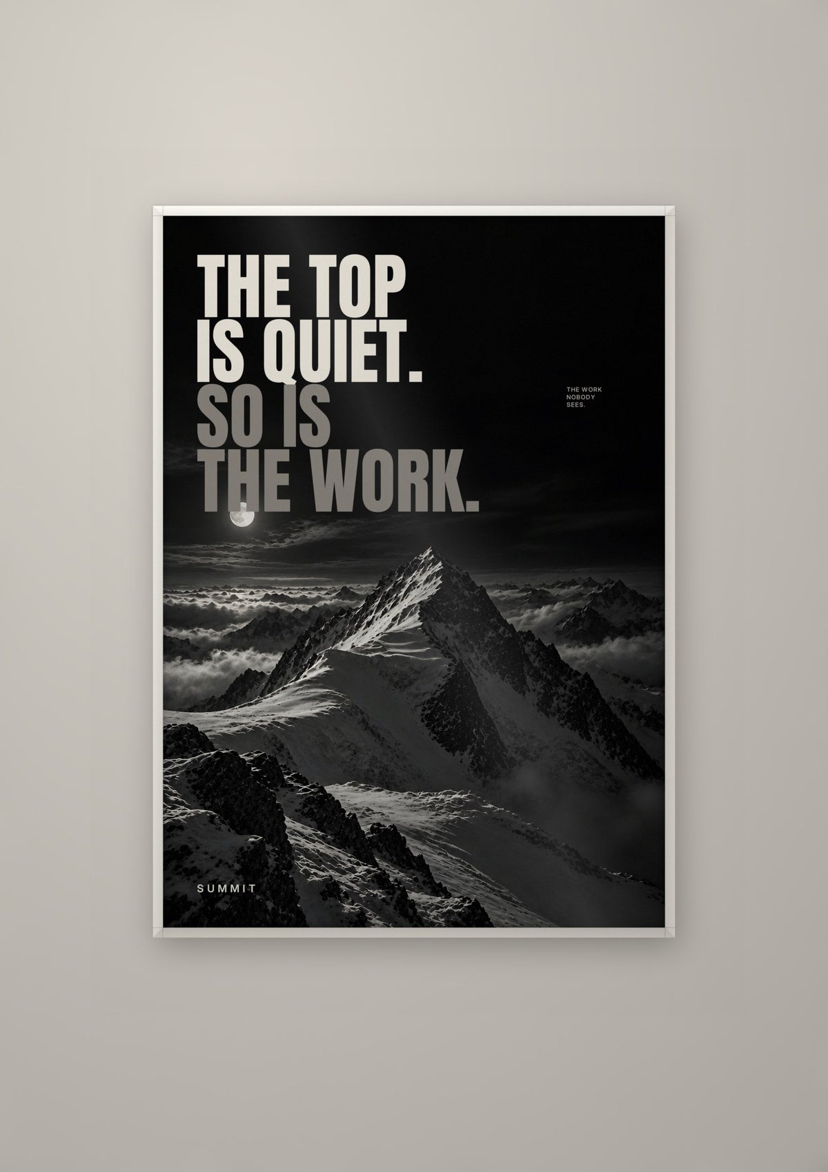 The Top Is Quiet in a white frame