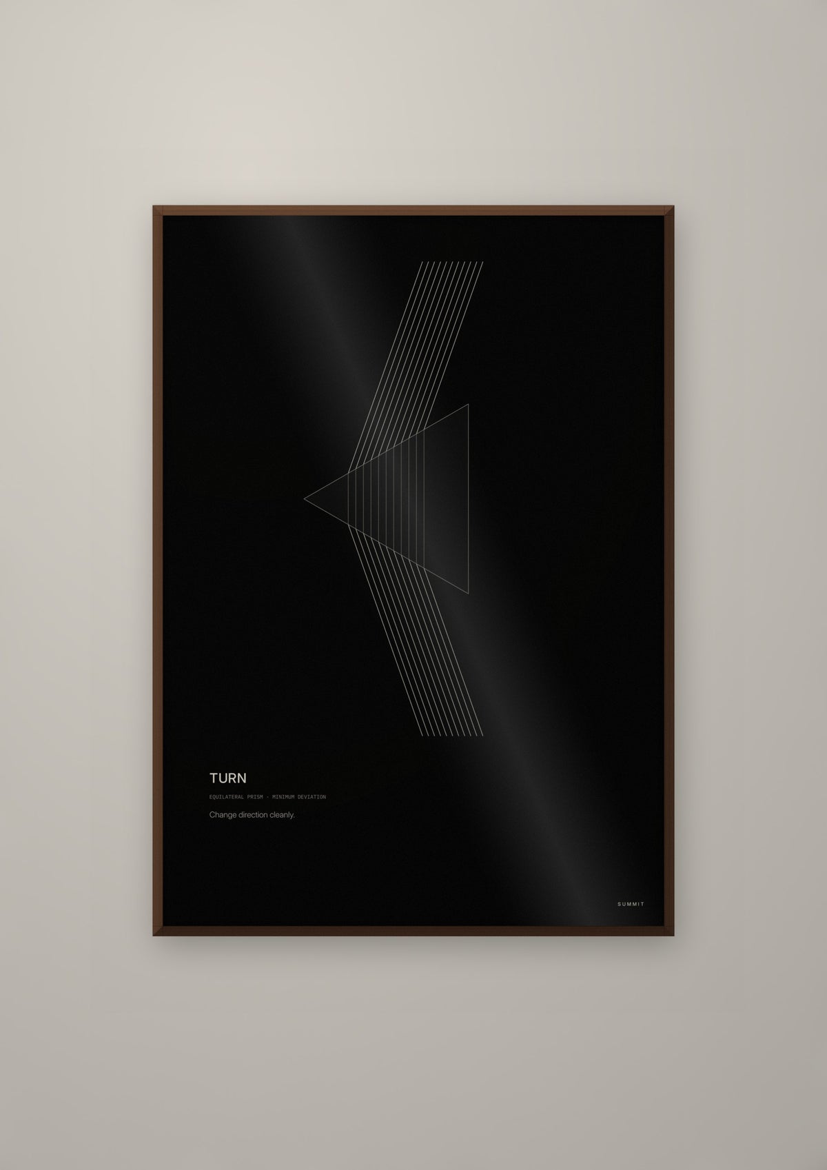 Turn in a dark wood frame