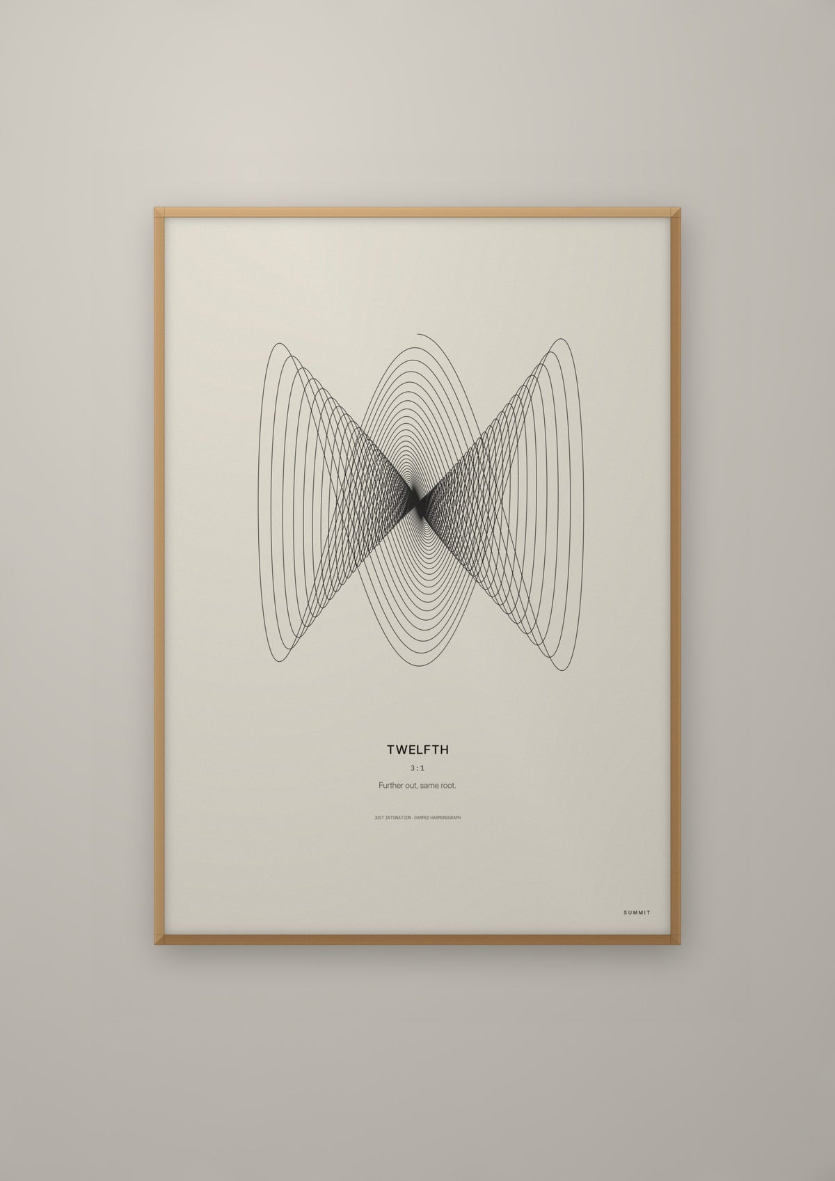 Twelfth in a natural wood frame