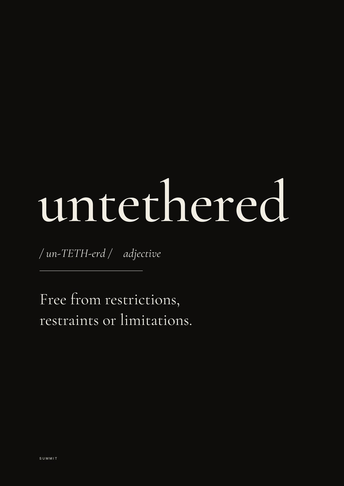 Untethered (Black), unframed art print