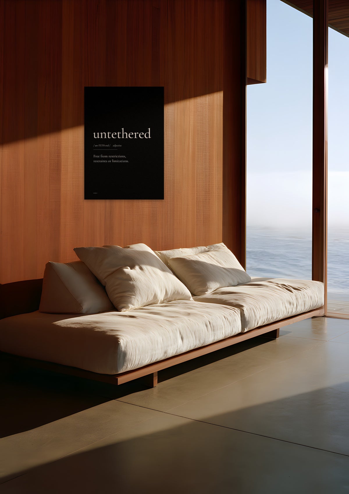 Untethered (Black), unframed art print shown in big-sur-cliff-house