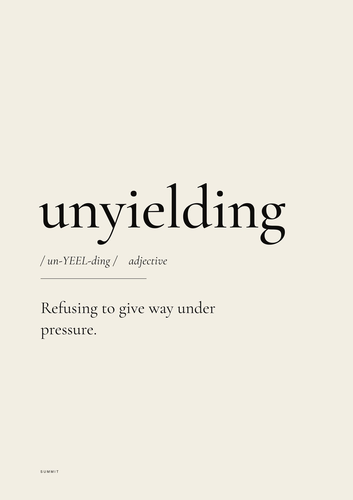 Unyielding, unframed art print
