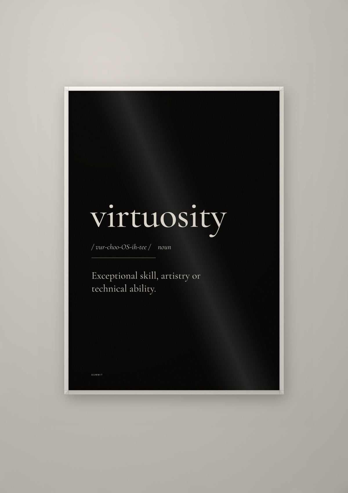 Virtuosity (Black) in a white frame