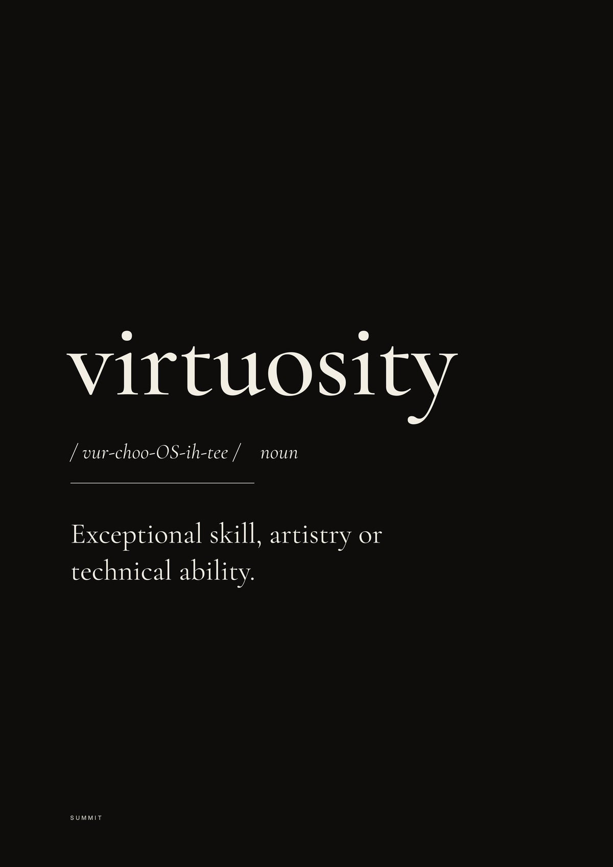 Virtuosity (Black), unframed art print