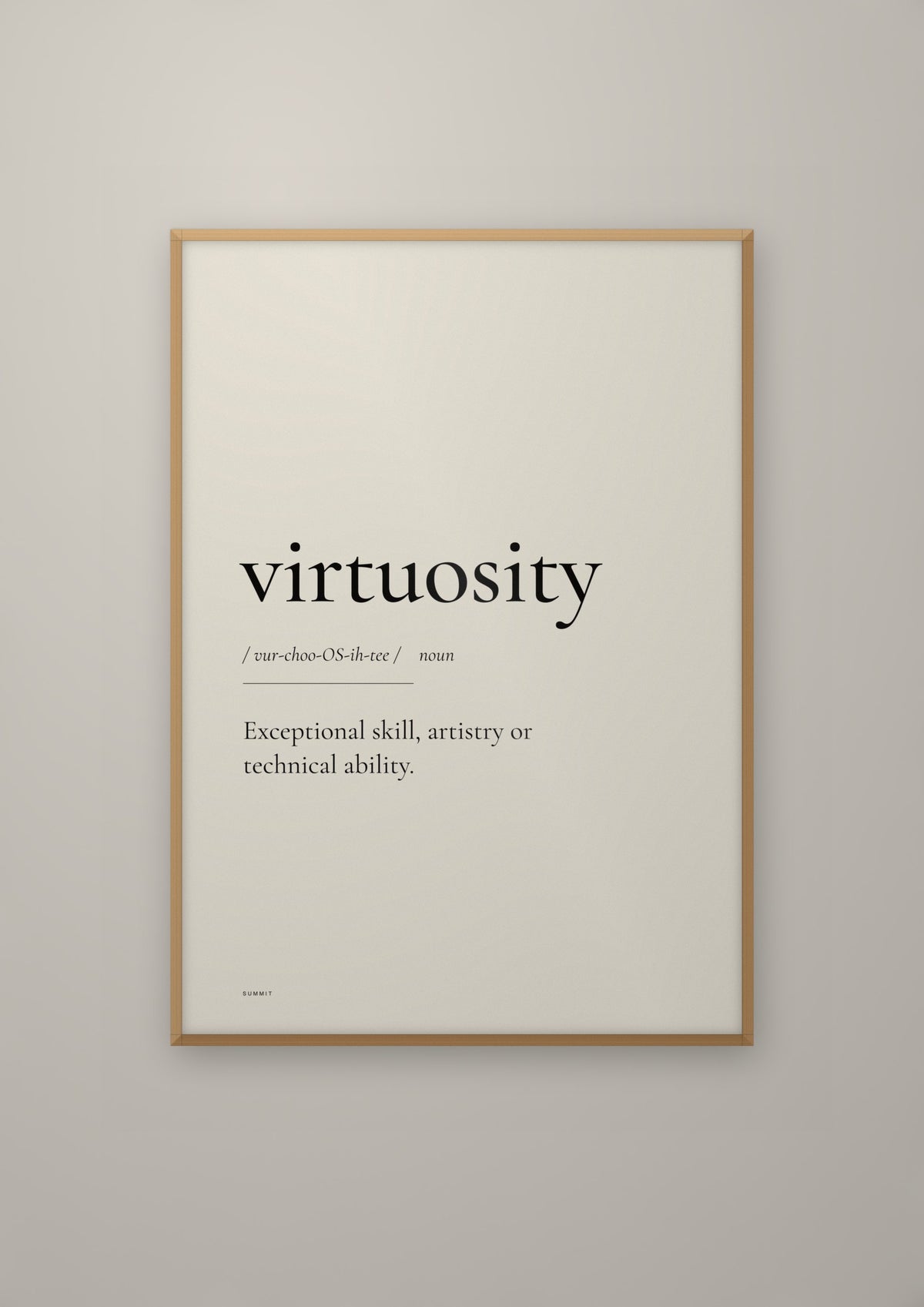 Virtuosity in a natural wood frame