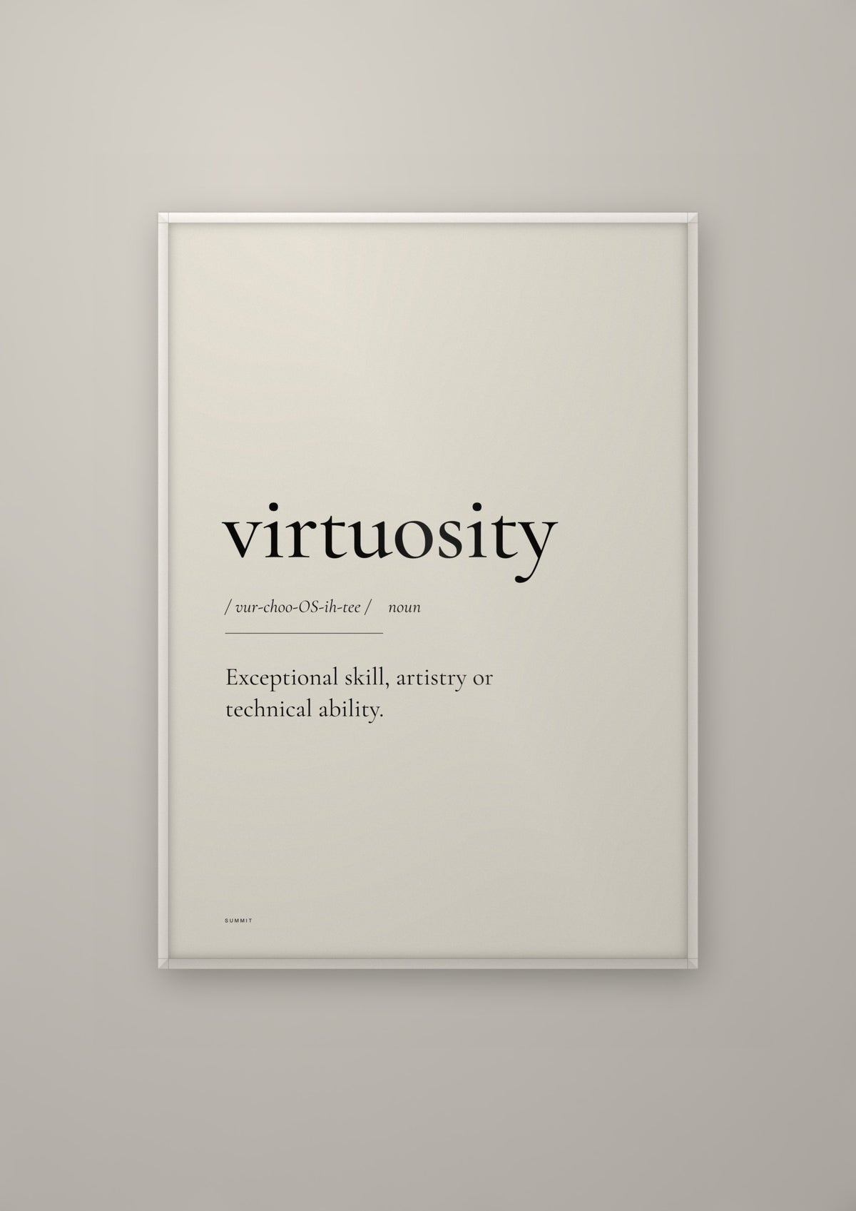 Virtuosity in a white frame