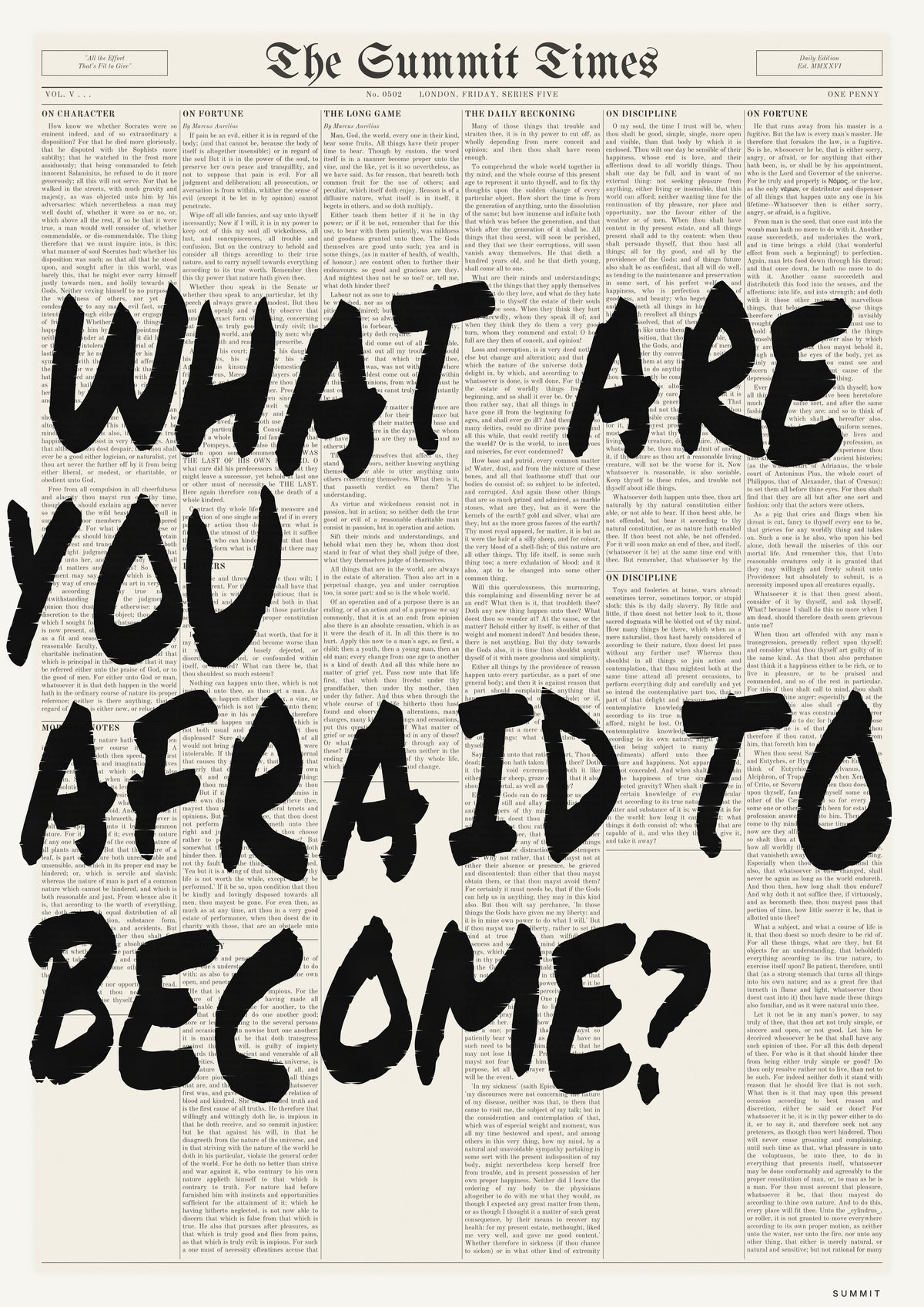 What Are You Afraid to Become?, unframed art print