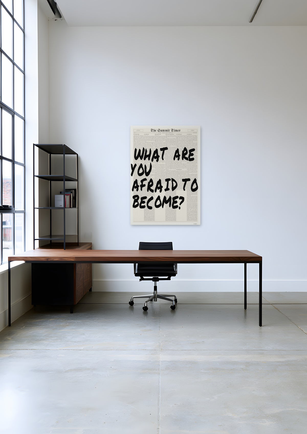 What Are You Afraid to Become?, unframed art print shown in shoreditch-agency-studio