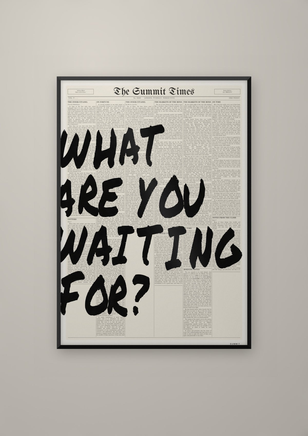 What Are You Waiting For? in a black frame