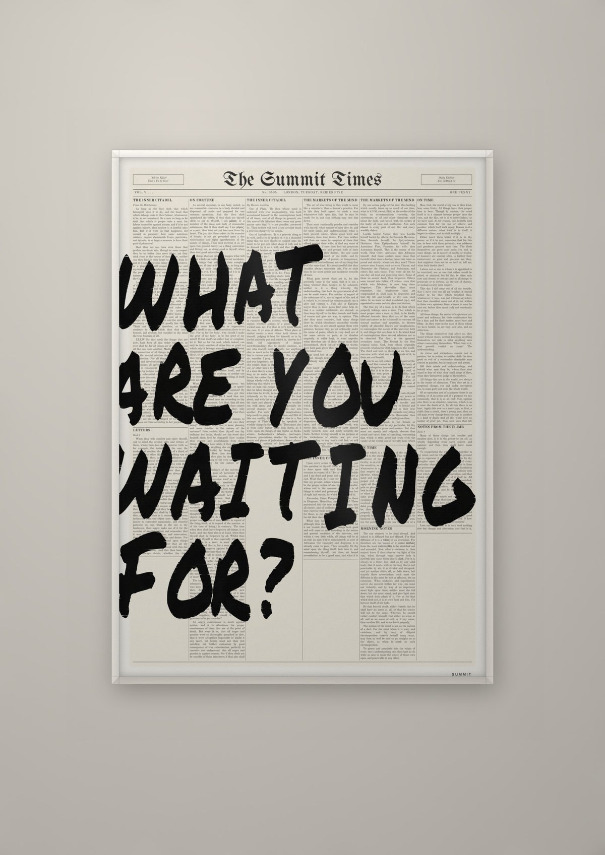 What Are You Waiting For? in a white frame