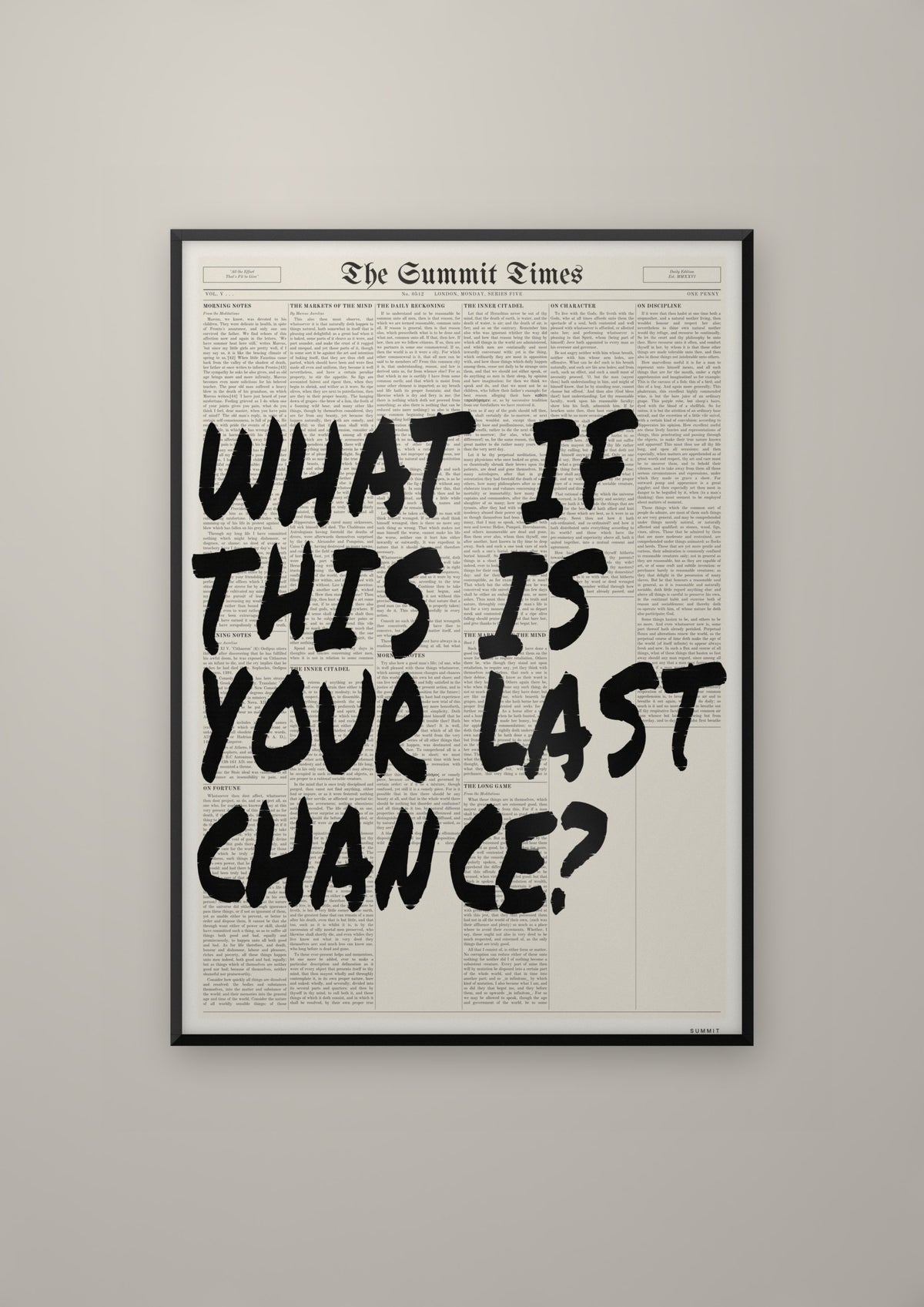 What If This Is Your Last Chance? in a black frame