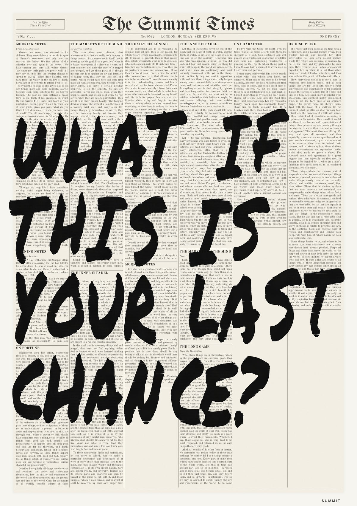What If This Is Your Last Chance?, unframed art print