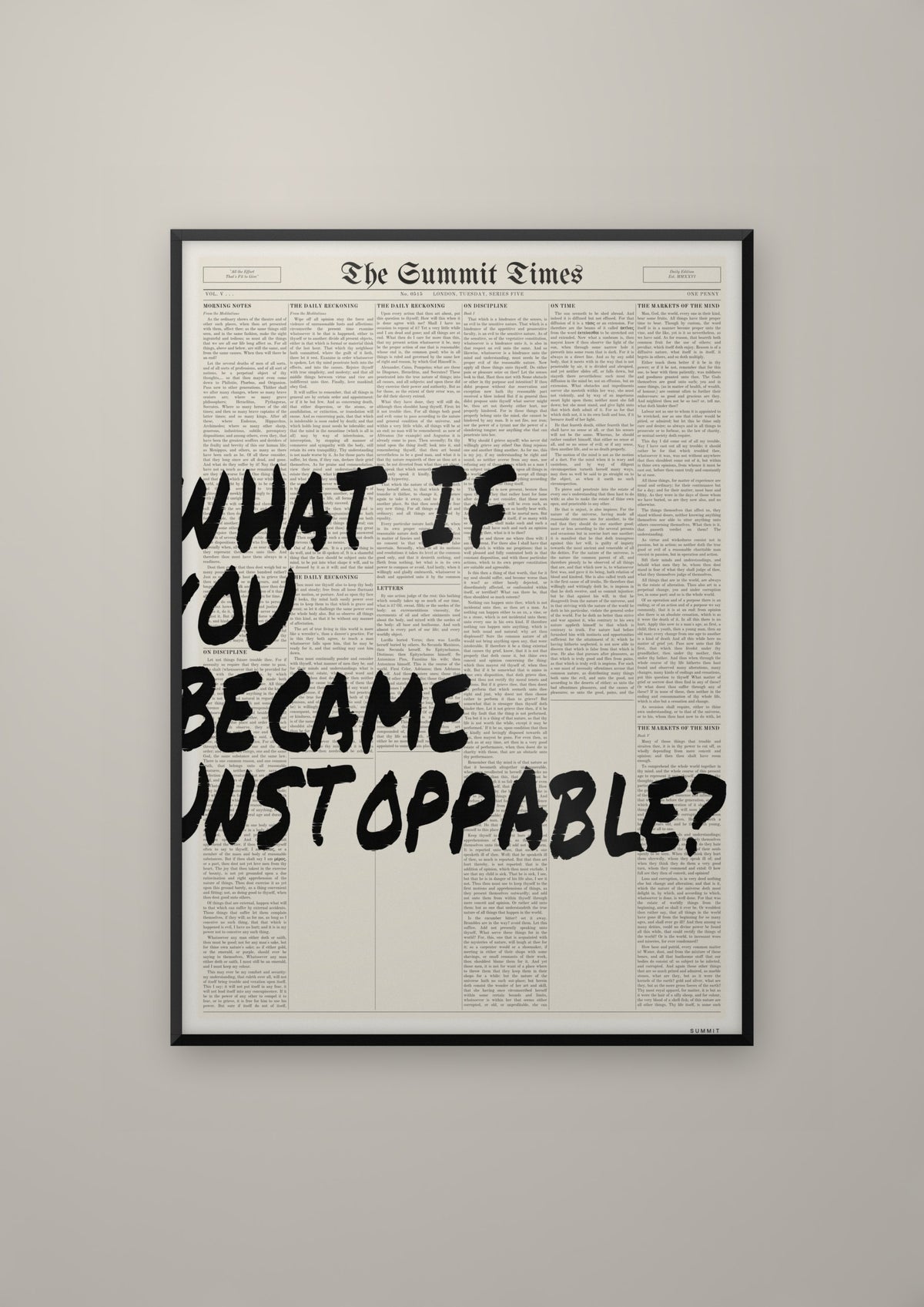 What If You Became Unstoppable? in a black frame