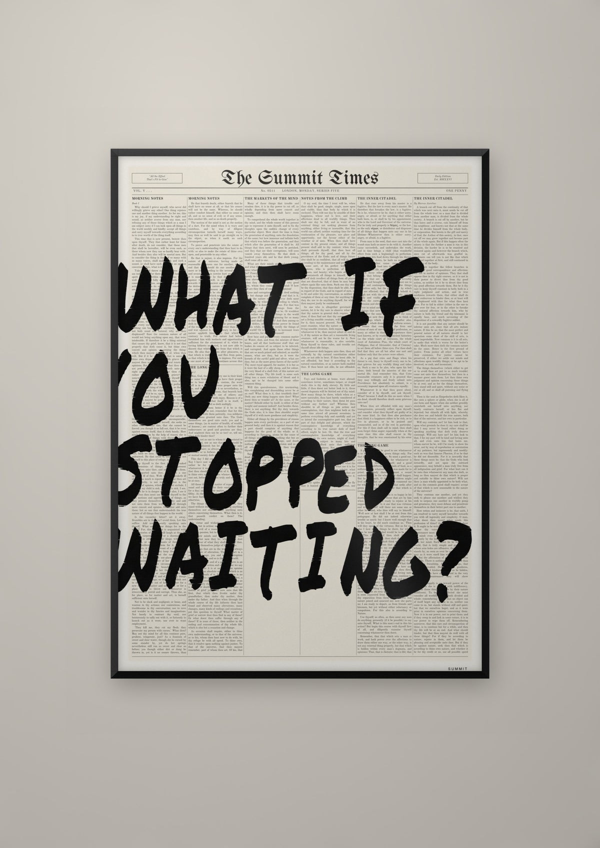 What If You Stopped Waiting? in a black frame