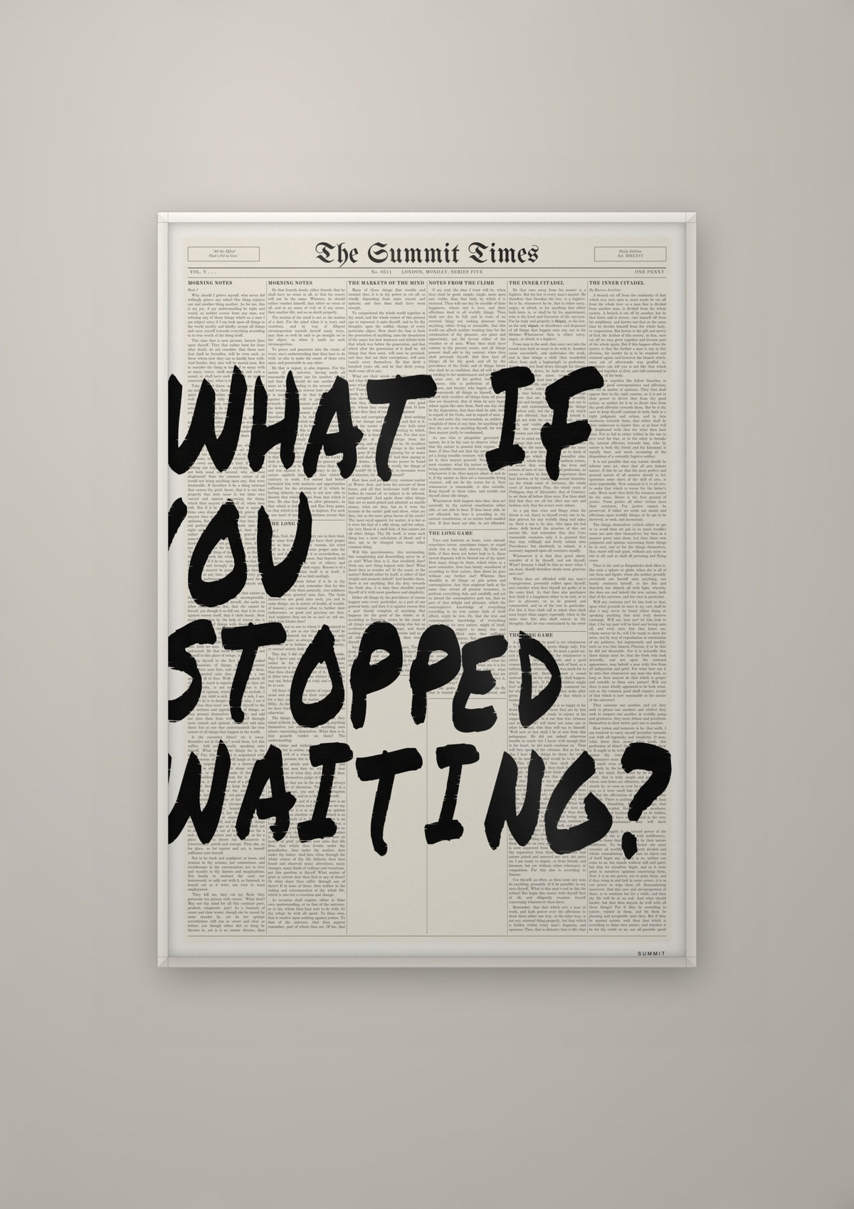 What If You Stopped Waiting? in a white frame