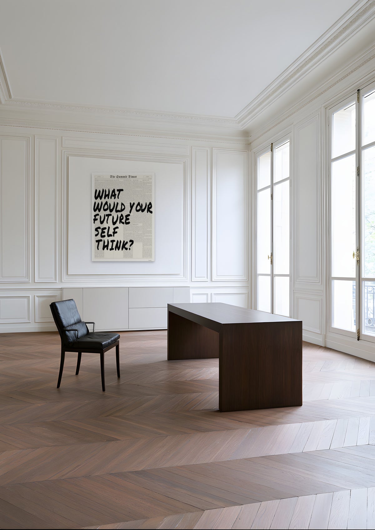 What Would Your Future Self Think?, unframed art print shown in paris-apartment-study