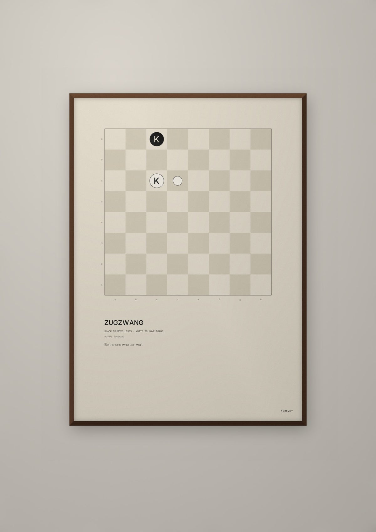 Zugzwang in a dark wood frame
