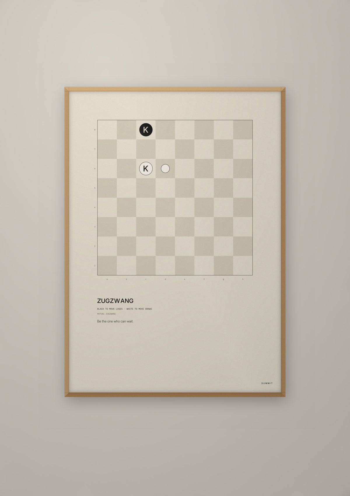 Zugzwang in a natural wood frame